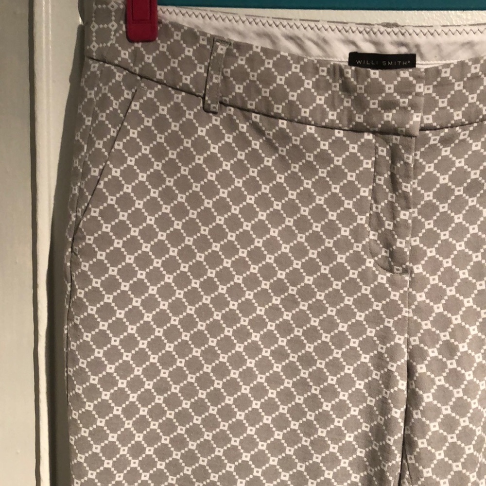 Willi Smith Grey Patterned Straight Leg Pants